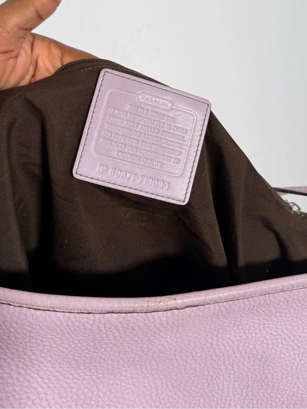 Vintage Coach Sarah Hobo Bag F13094 Leather Shoulder Purse Y2k Lavender